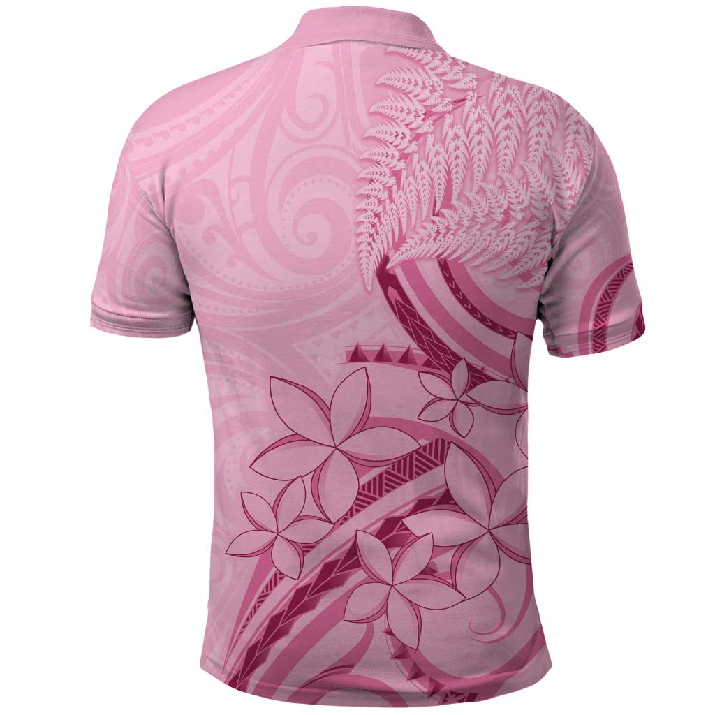 Aotearoa Maori Polo Shirt Pink Fern Ribbons - Aussie Hoodie