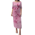 Aotearoa Maori Puletasi Pink Fern Ribbons - Aussie Hoodie