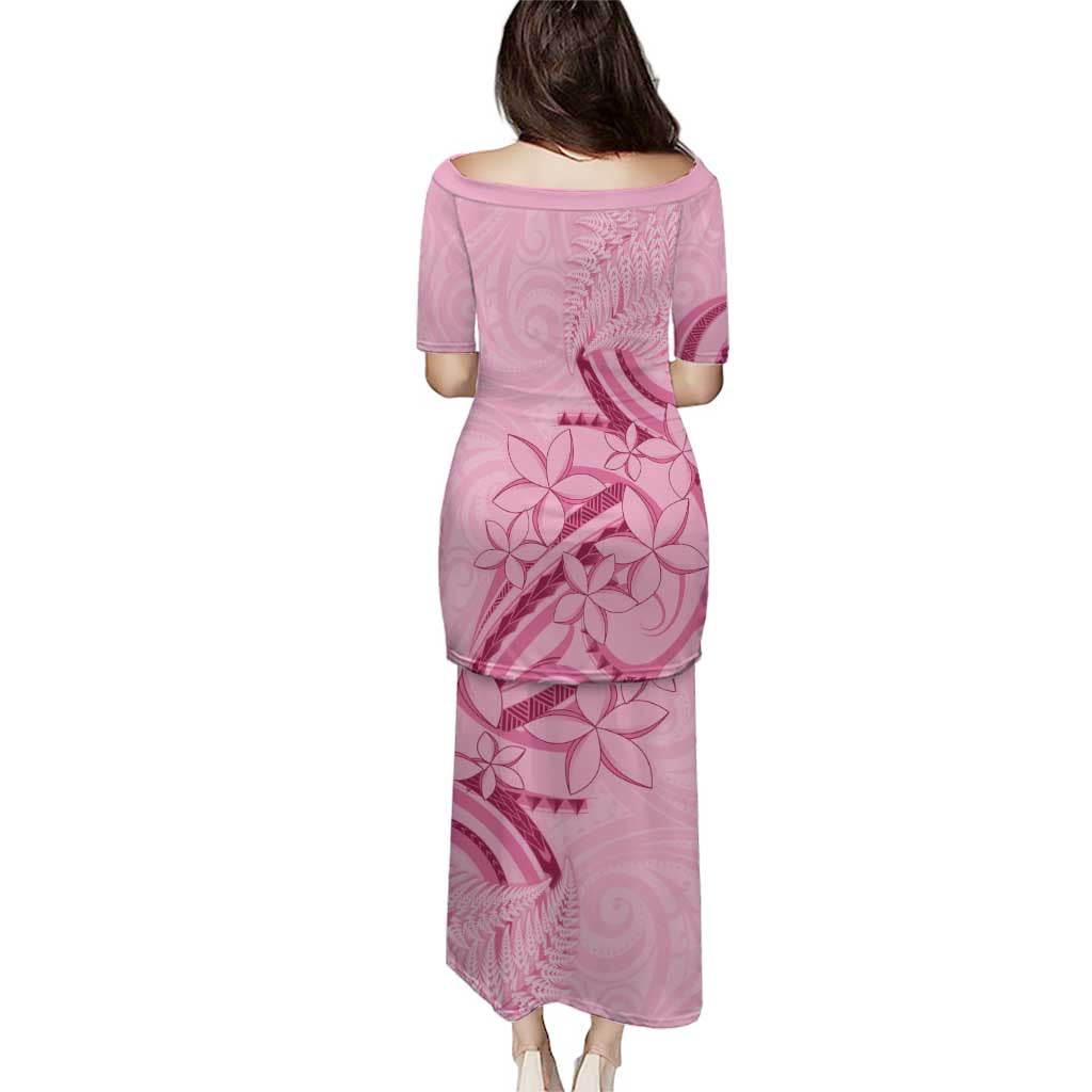 Aotearoa Maori Puletasi Pink Fern Ribbons - Aussie Hoodie