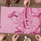 Aotearoa Maori Puzzle Pink Fern Ribbons - Aussie Hoodie