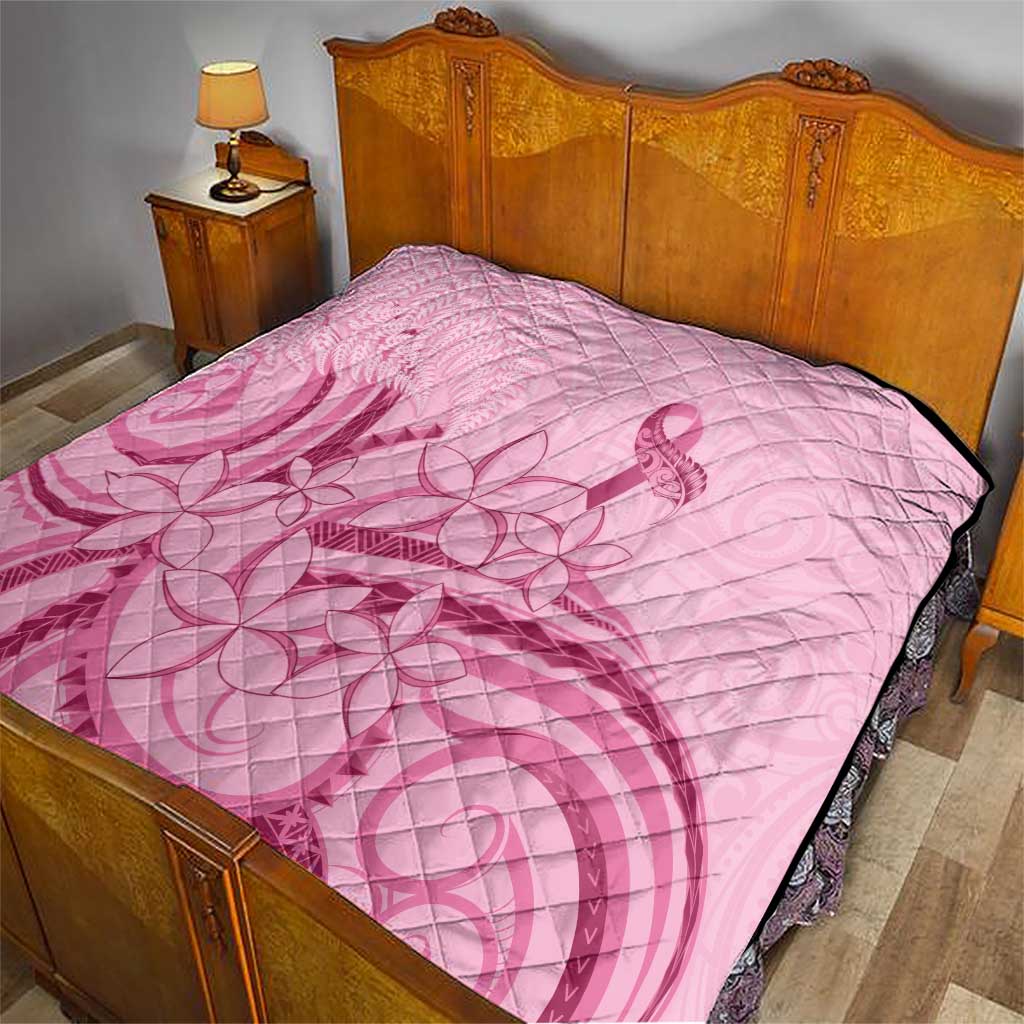 Aotearoa Maori Quilt Pink Fern Ribbons - Aussie Hoodie