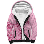 Aotearoa Maori Sherpa Hoodie Pink Fern Ribbons - Aussie Hoodie