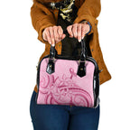 Aotearoa Maori Shoulder Handbag Pink Fern Ribbons - Aussie Hoodie