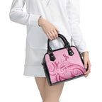 Aotearoa Maori Shoulder Handbag Pink Fern Ribbons - Aussie Hoodie