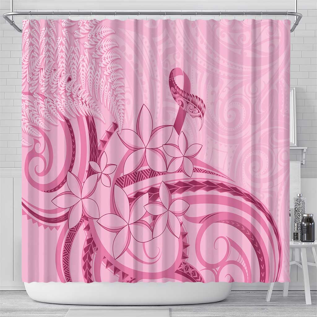 Aotearoa Maori Shower Curtain Pink Fern Ribbons - Aussie Hoodie