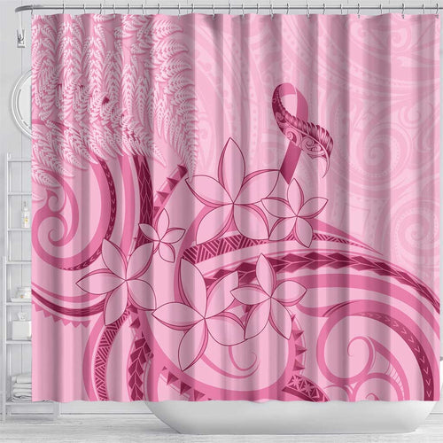 Aotearoa Maori Shower Curtain Pink Fern Ribbons - Aussie Hoodie