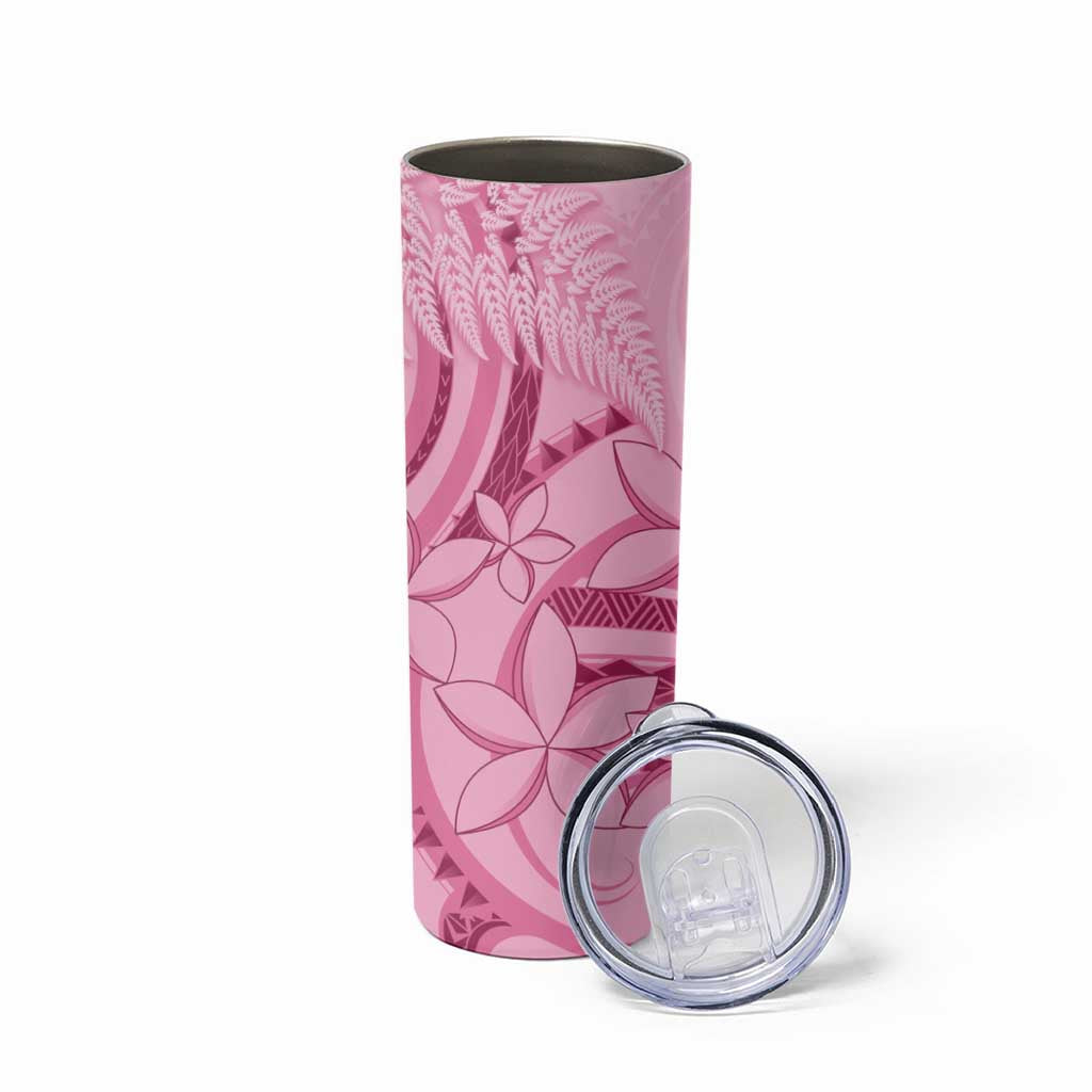 Aotearoa Maori Skinny Tumbler Pink Fern Ribbons - Aussie Hoodie