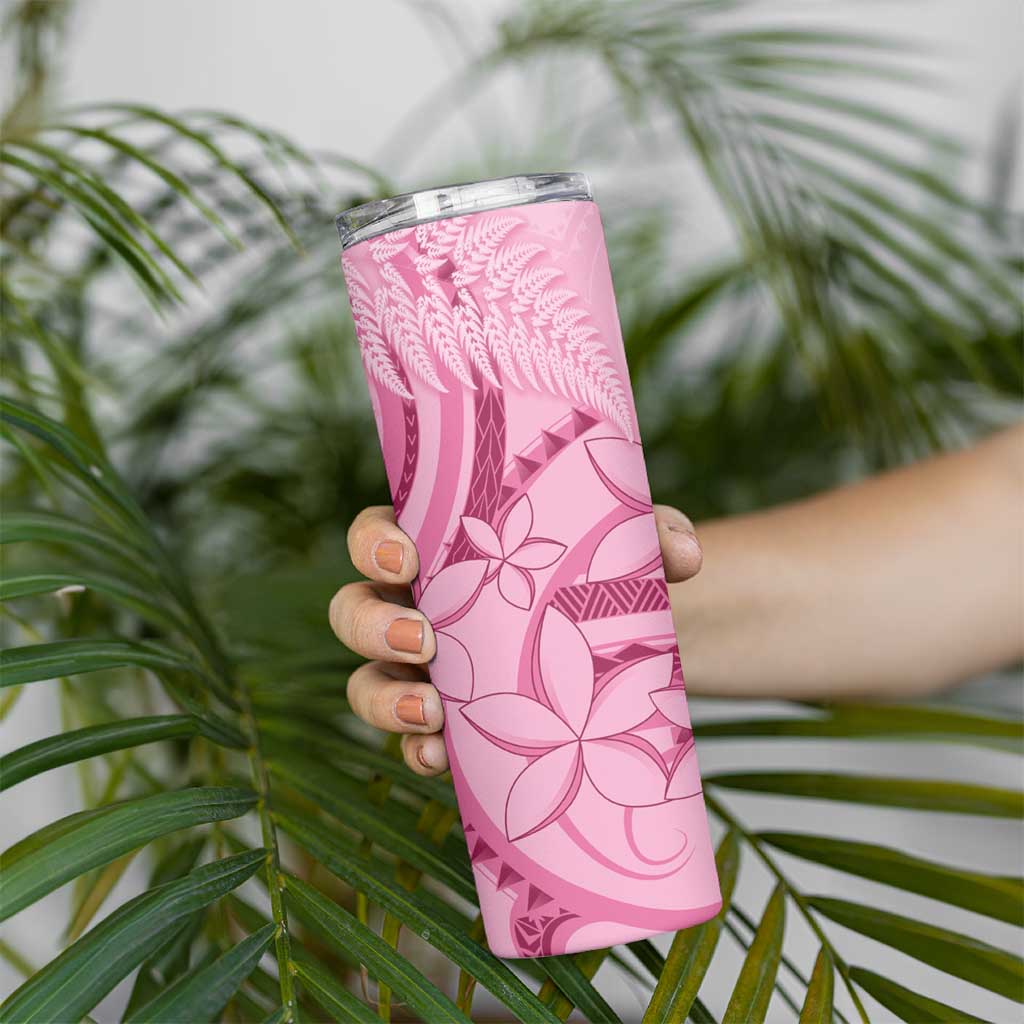 Aotearoa Maori Skinny Tumbler Pink Fern Ribbons - Aussie Hoodie