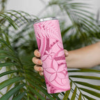 Aotearoa Maori Skinny Tumbler Pink Fern Ribbons - Aussie Hoodie