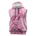 Aotearoa Maori Sleeveless Hoodie Pink Fern Ribbons - Aussie Hoodie