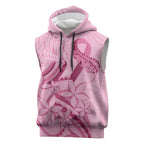 Aotearoa Maori Sleeveless Hoodie Pink Fern Ribbons - Aussie Hoodie