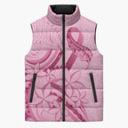 Aotearoa Maori Sleeveless Puffer Jacket Pink Fern Ribbons - Aussie Hoodie