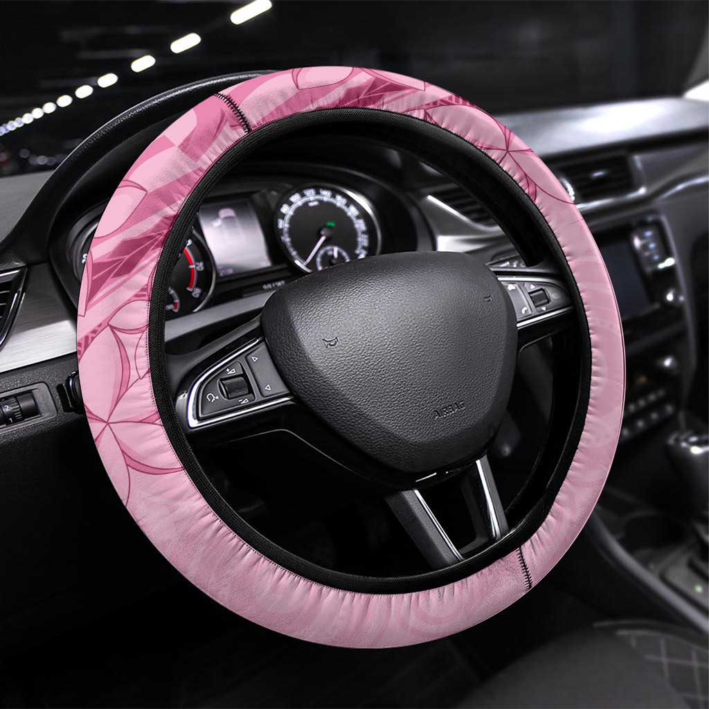 Aotearoa Maori Steering Wheel Cover Pink Fern Ribbons - Aussie Hoodie