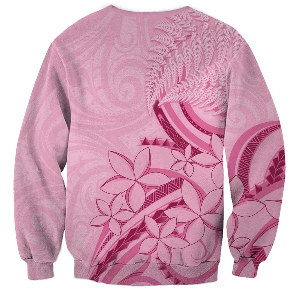 Aotearoa Maori Sweatshirt Pink Fern Ribbons - Aussie Hoodie
