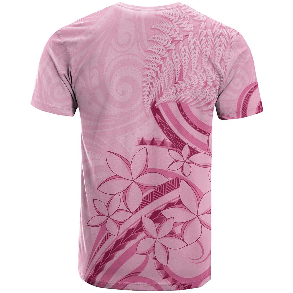Aotearoa Maori T Shirt Pink Fern Ribbons - Aussie Hoodie