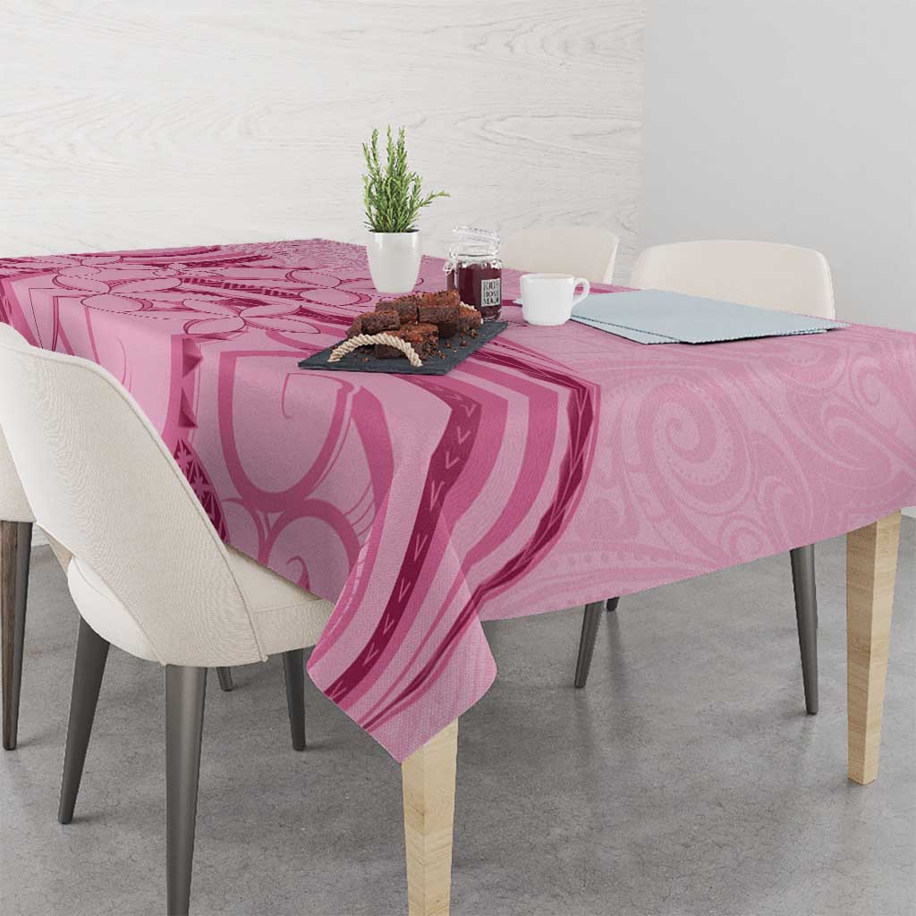 Aotearoa Maori Tablecloth Pink Fern Ribbons - Aussie Hoodie