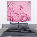 Aotearoa Maori Tapestry Pink Fern Ribbons - Aussie Hoodie