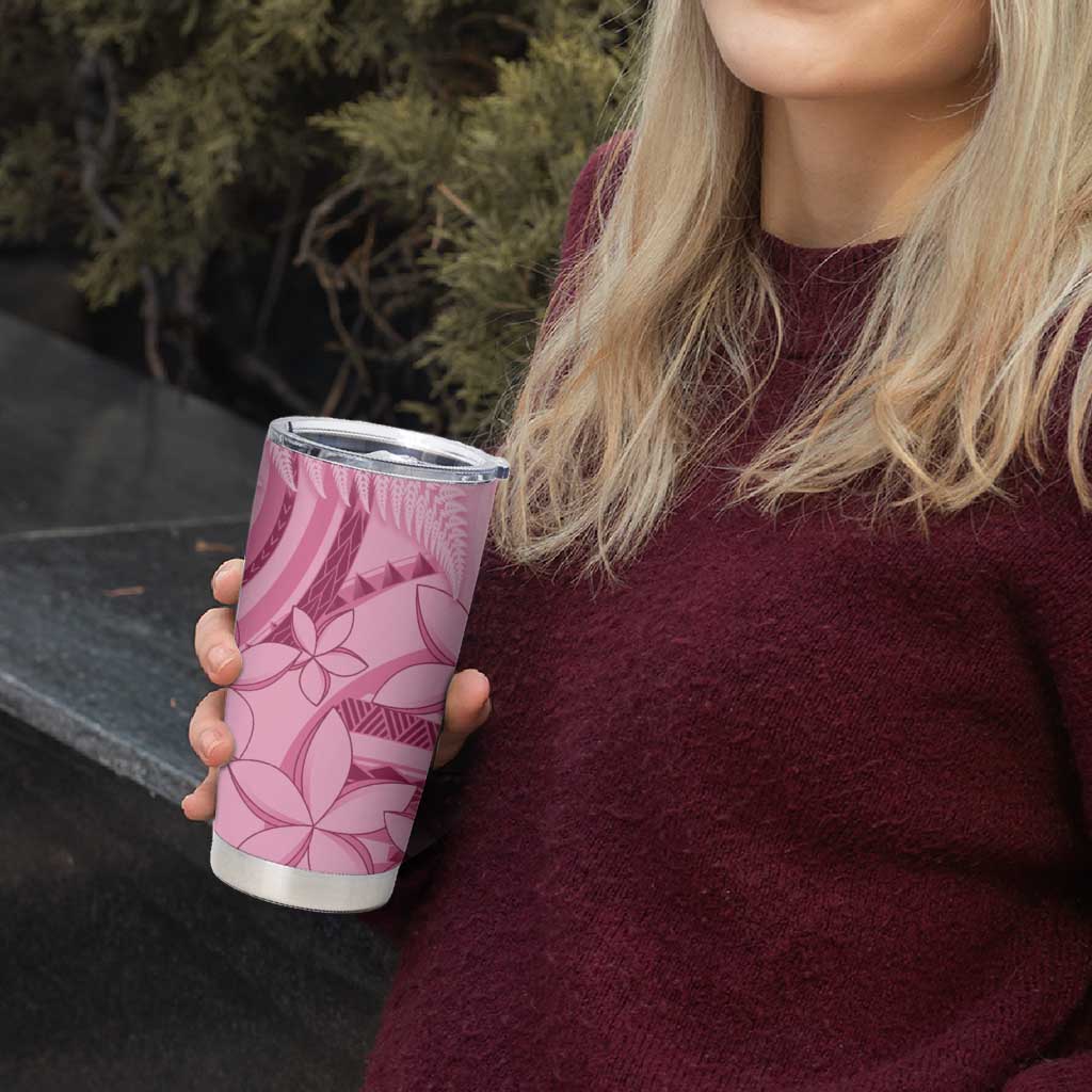 Aotearoa Maori Tumbler Cup Pink Fern Ribbons - Aussie Hoodie