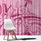 Aotearoa Maori Window Curtain Pink Fern Ribbons - Aussie Hoodie