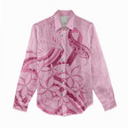Aotearoa Maori Women Casual Shirt Pink Fern Ribbons - Aussie Hoodie