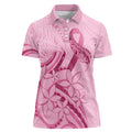 Aotearoa Maori Women Polo Shirt Pink Fern Ribbons - Aussie Hoodie