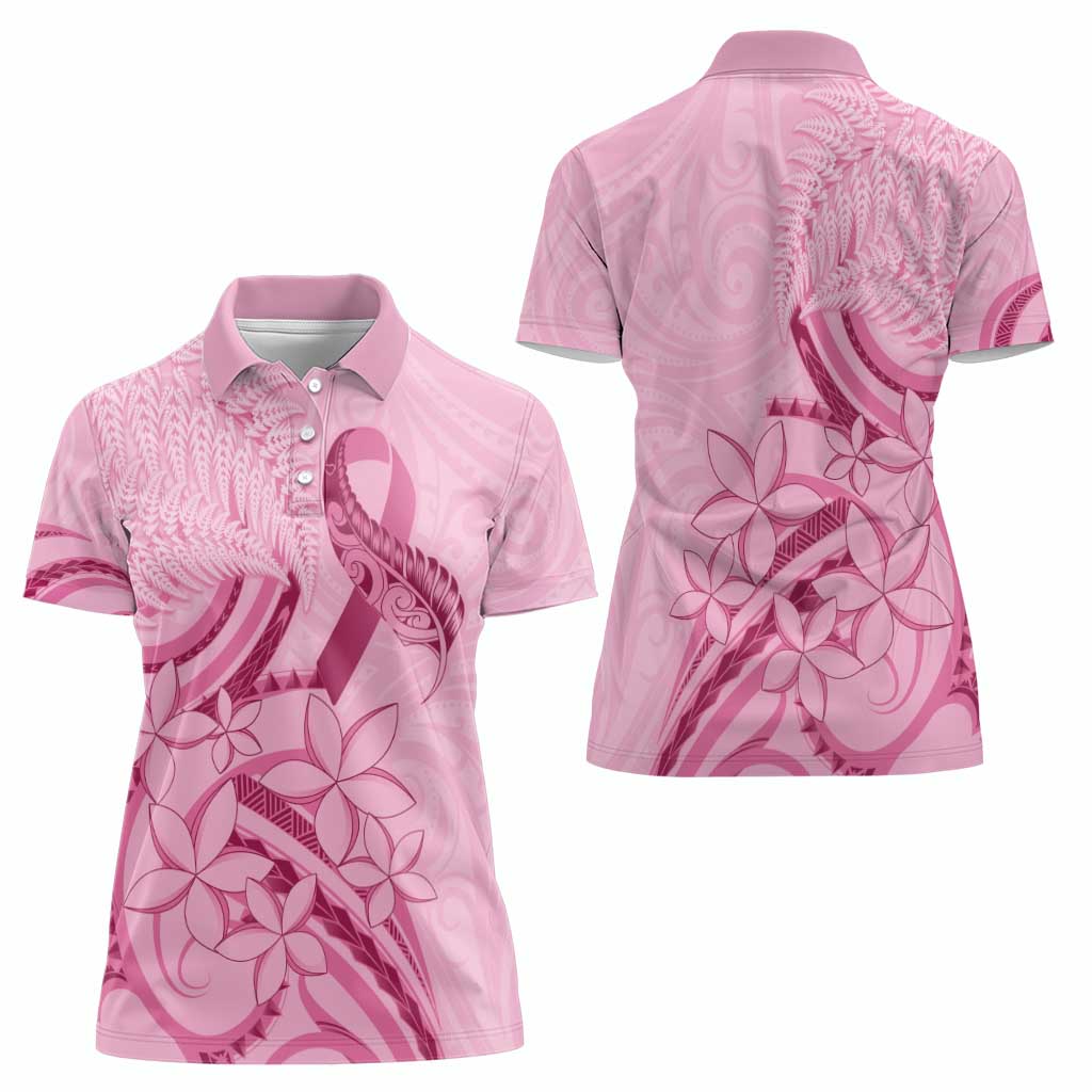 Aotearoa Maori Women Polo Shirt Pink Fern Ribbons - Aussie Hoodie