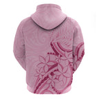 Aotearoa Maori Zip Hoodie Pink Fern Ribbons - Aussie Hoodie