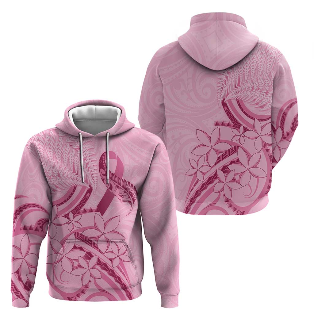 Aotearoa Maori Zip Hoodie Pink Fern Ribbons - Aussie Hoodie