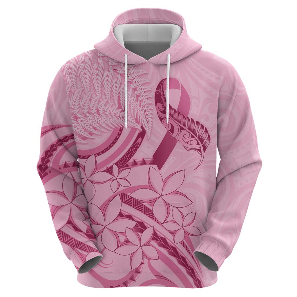 Aotearoa Maori Zip Hoodie Pink Fern Ribbons - Aussie Hoodie