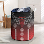 Aotearoa Maori Iwi Heritage Laundry Basket Ngapuhi Kokowai