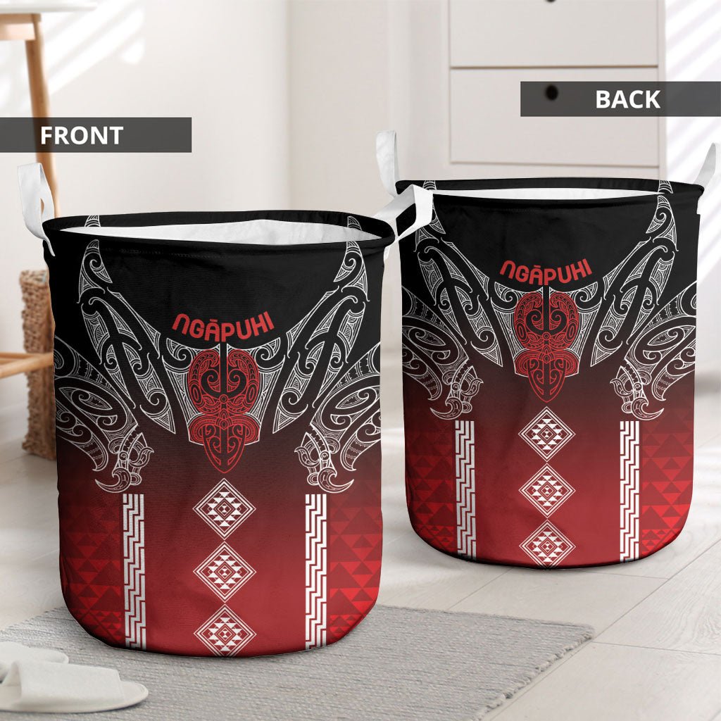 Aotearoa Maori Iwi Heritage Laundry Basket Ngapuhi Kokowai