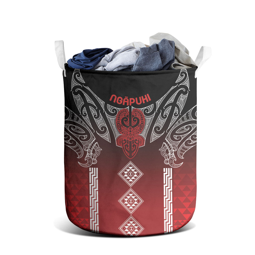 Aotearoa Maori Iwi Heritage Laundry Basket Ngapuhi Kokowai