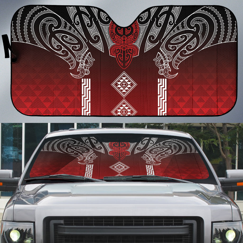 Aotearoa Maori Iwi Heritage Auto Sun Shade Ngapuhi Kokowai