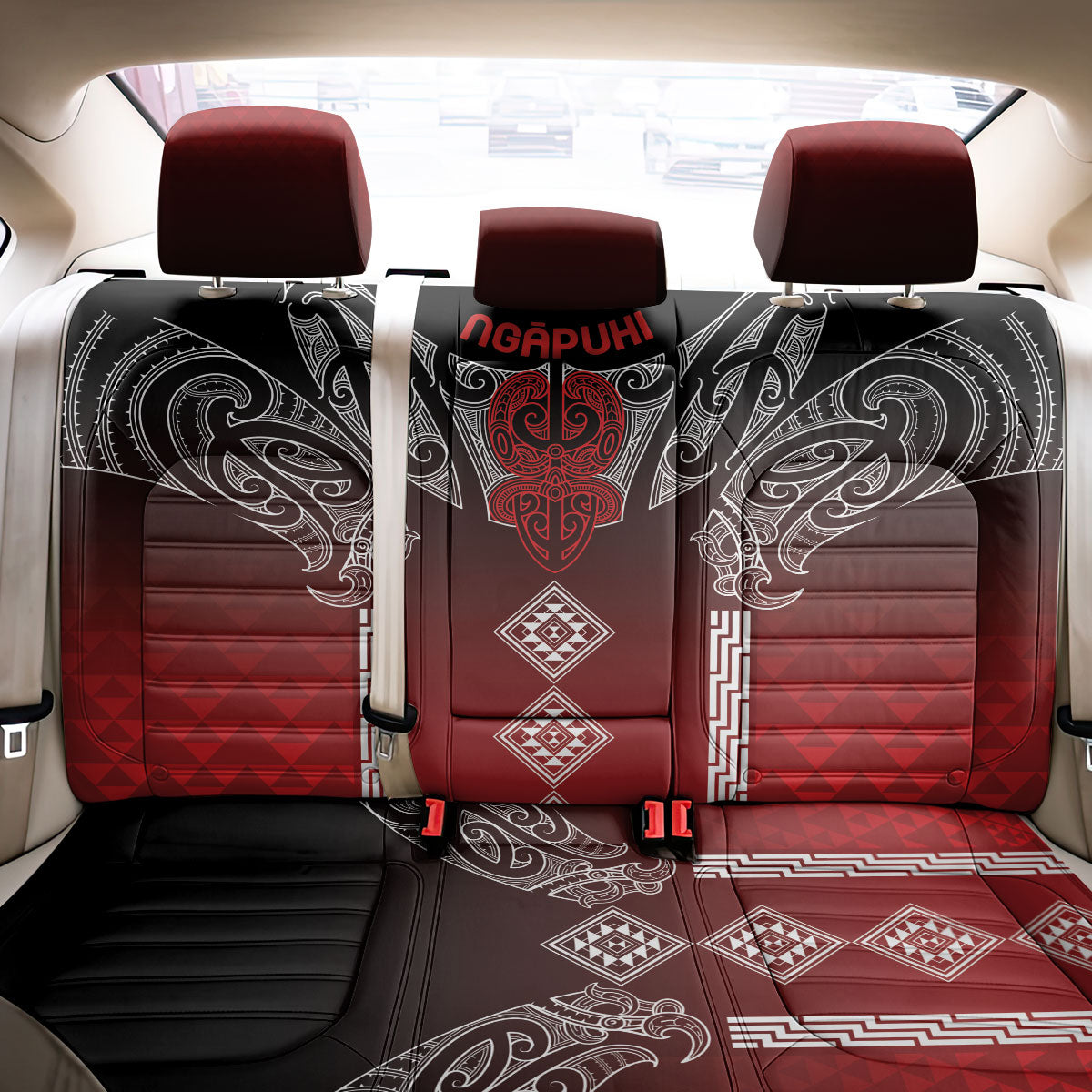 Aotearoa Maori Iwi Heritage Back Car Seat Cover Ngapuhi Kokowai