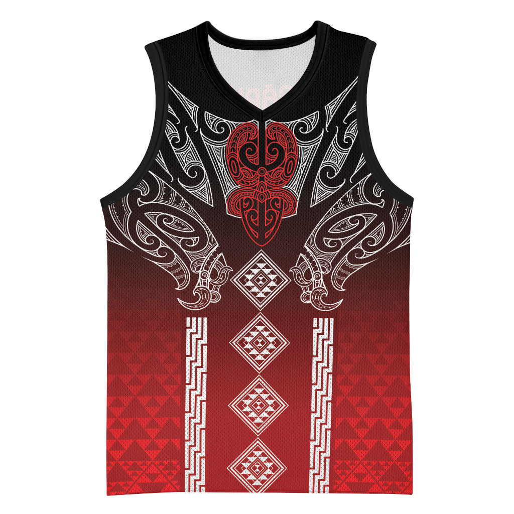 Aotearoa Maori Iwi Heritage Basketball Jersey Ngapuhi Kokowai