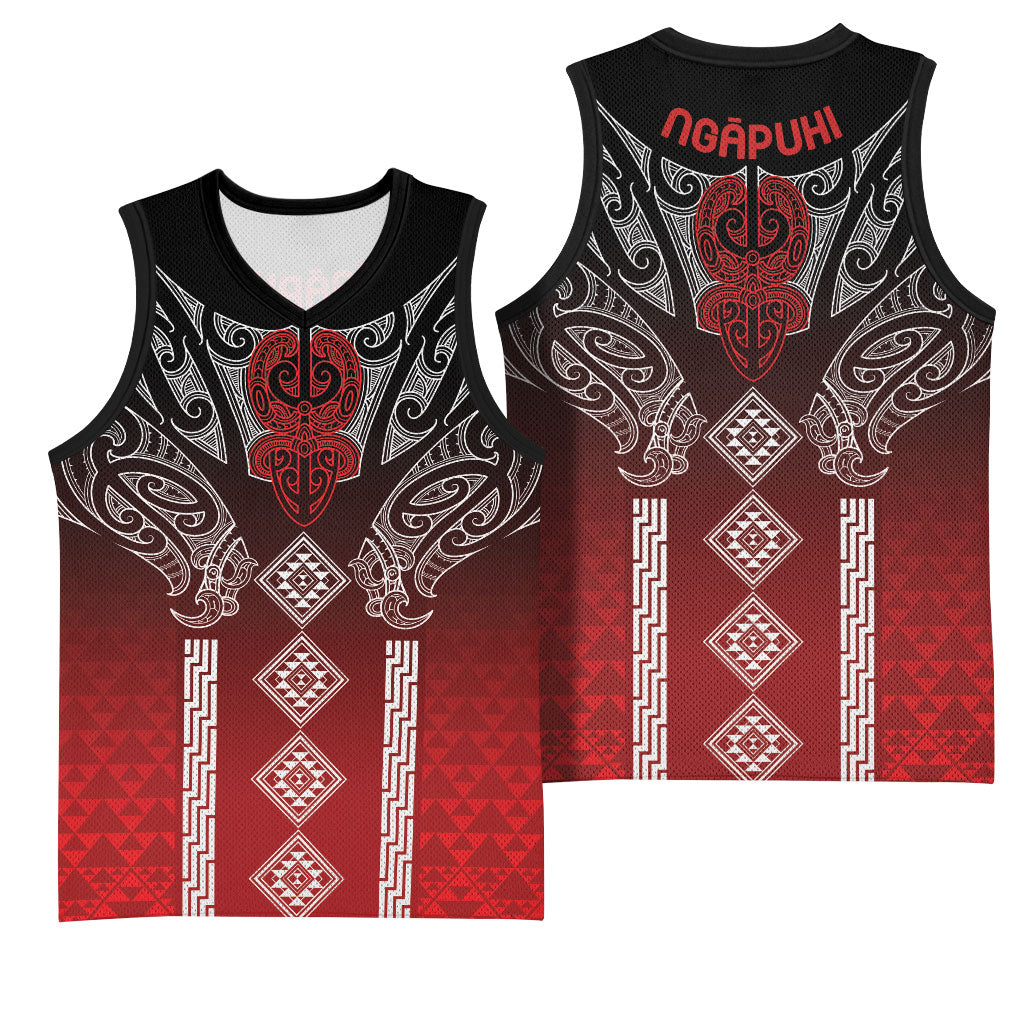 Aotearoa Maori Iwi Heritage Basketball Jersey Ngapuhi Kokowai