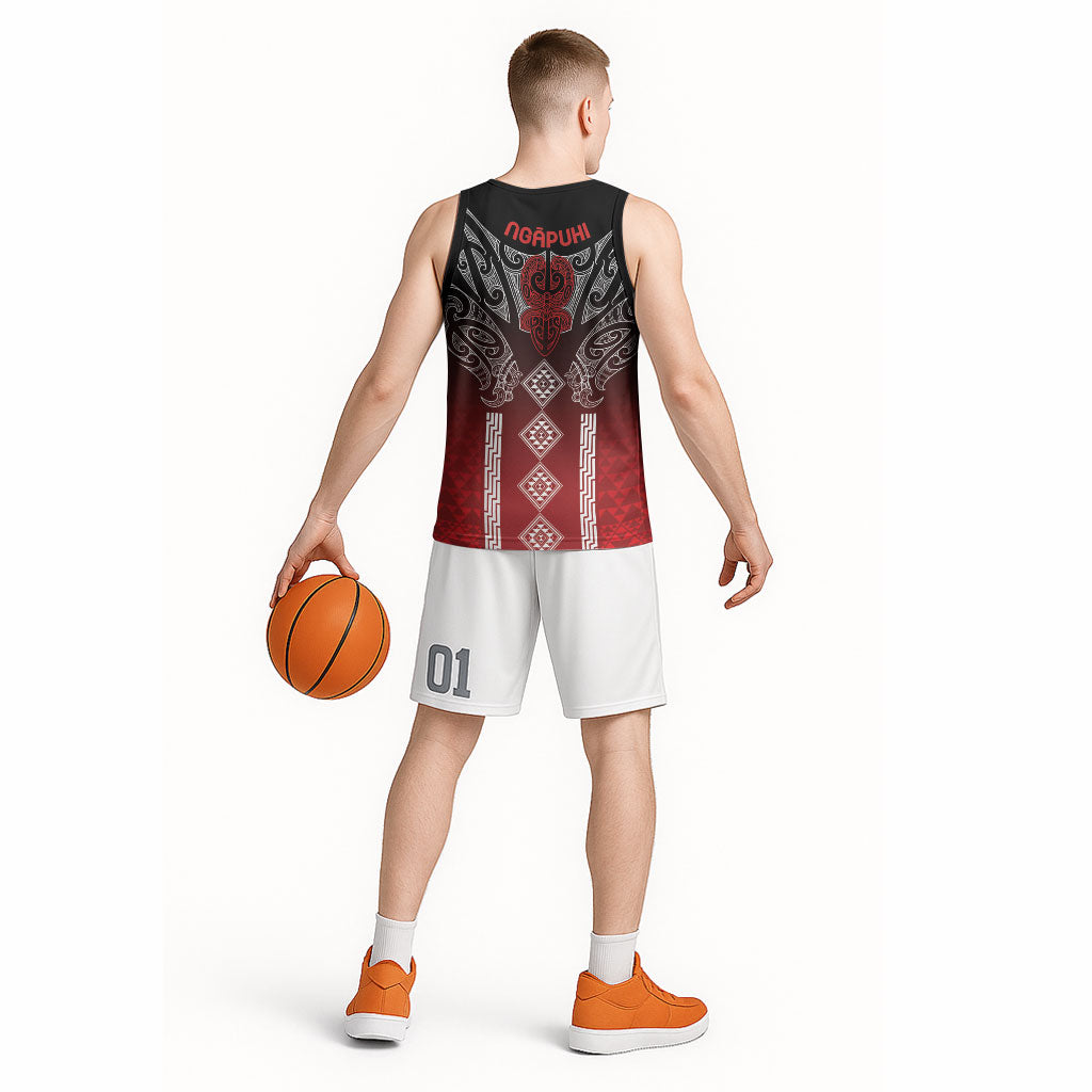 Aotearoa Maori Iwi Heritage Basketball Jersey Ngapuhi Kokowai