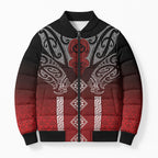 Aotearoa Maori Iwi Heritage Bomber Puffer Jacket Ngapuhi Kokowai