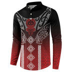 Aotearoa Maori Iwi Heritage Button Sweatshirt Ngapuhi Kokowai