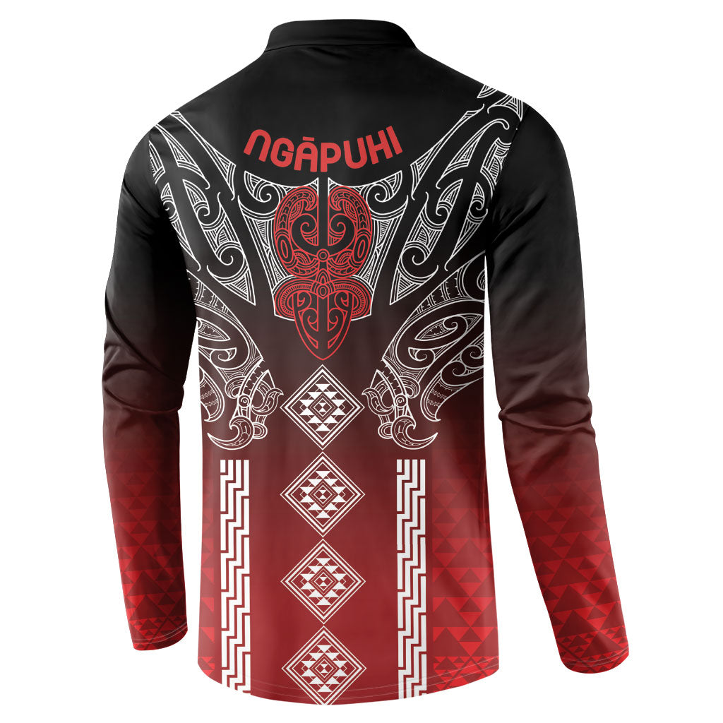 Aotearoa Maori Iwi Heritage Button Sweatshirt Ngapuhi Kokowai