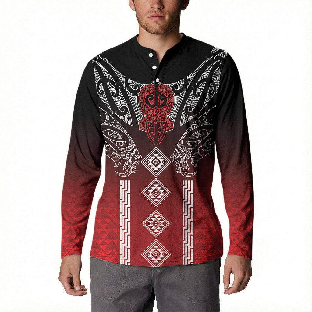 Aotearoa Maori Iwi Heritage Button Sweatshirt Ngapuhi Kokowai