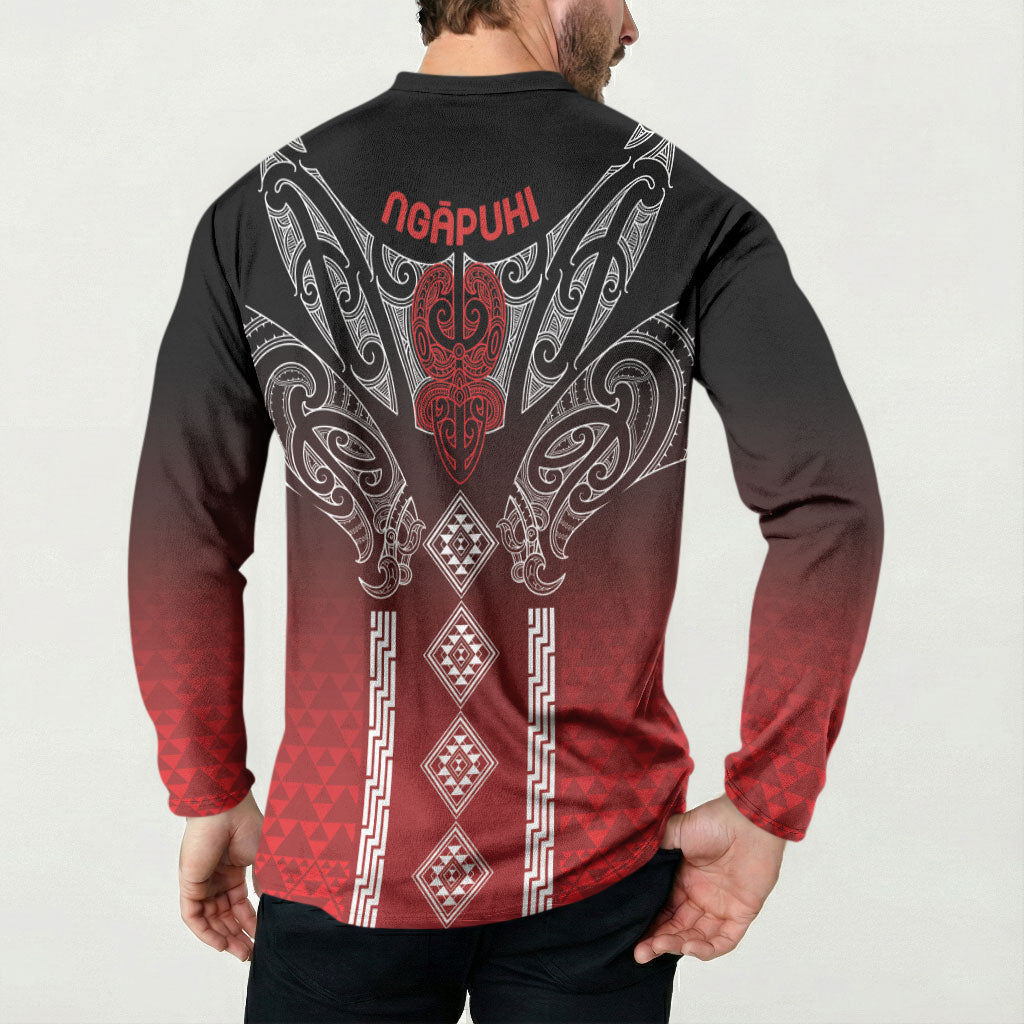 Aotearoa Maori Iwi Heritage Button Sweatshirt Ngapuhi Kokowai