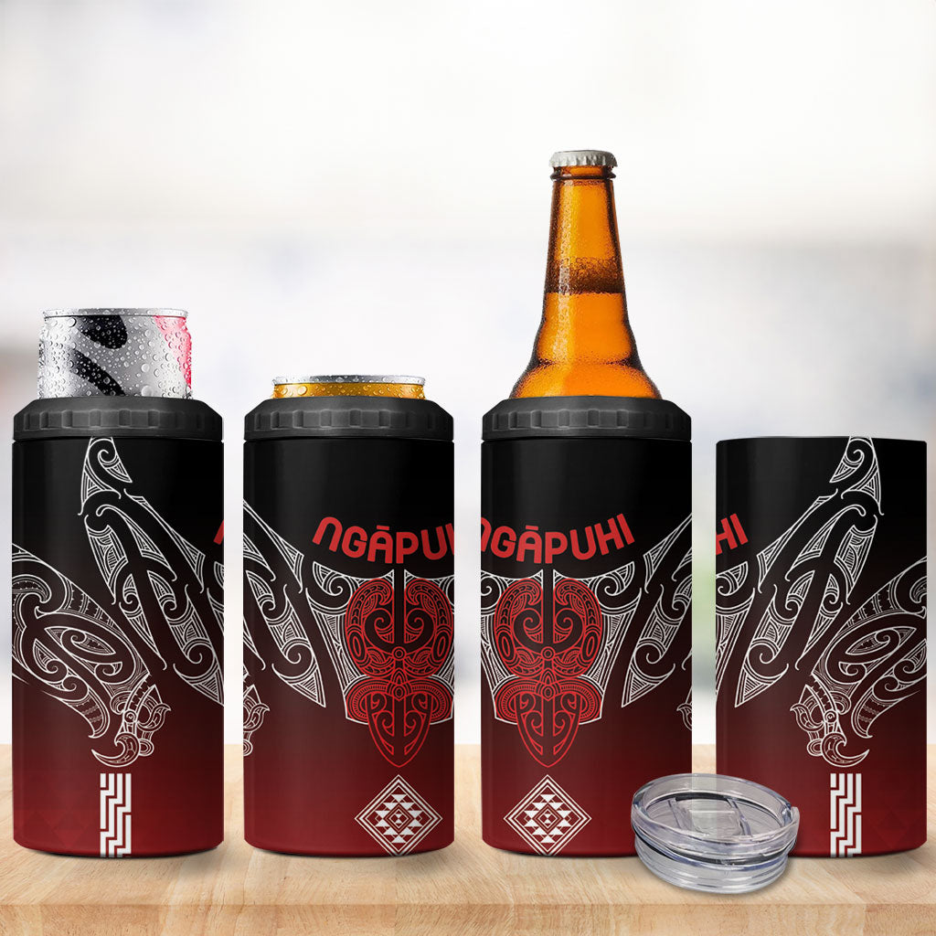 Aotearoa Maori Iwi Heritage 4 in 1 Can Cooler Tumbler Ngapuhi Kokowai