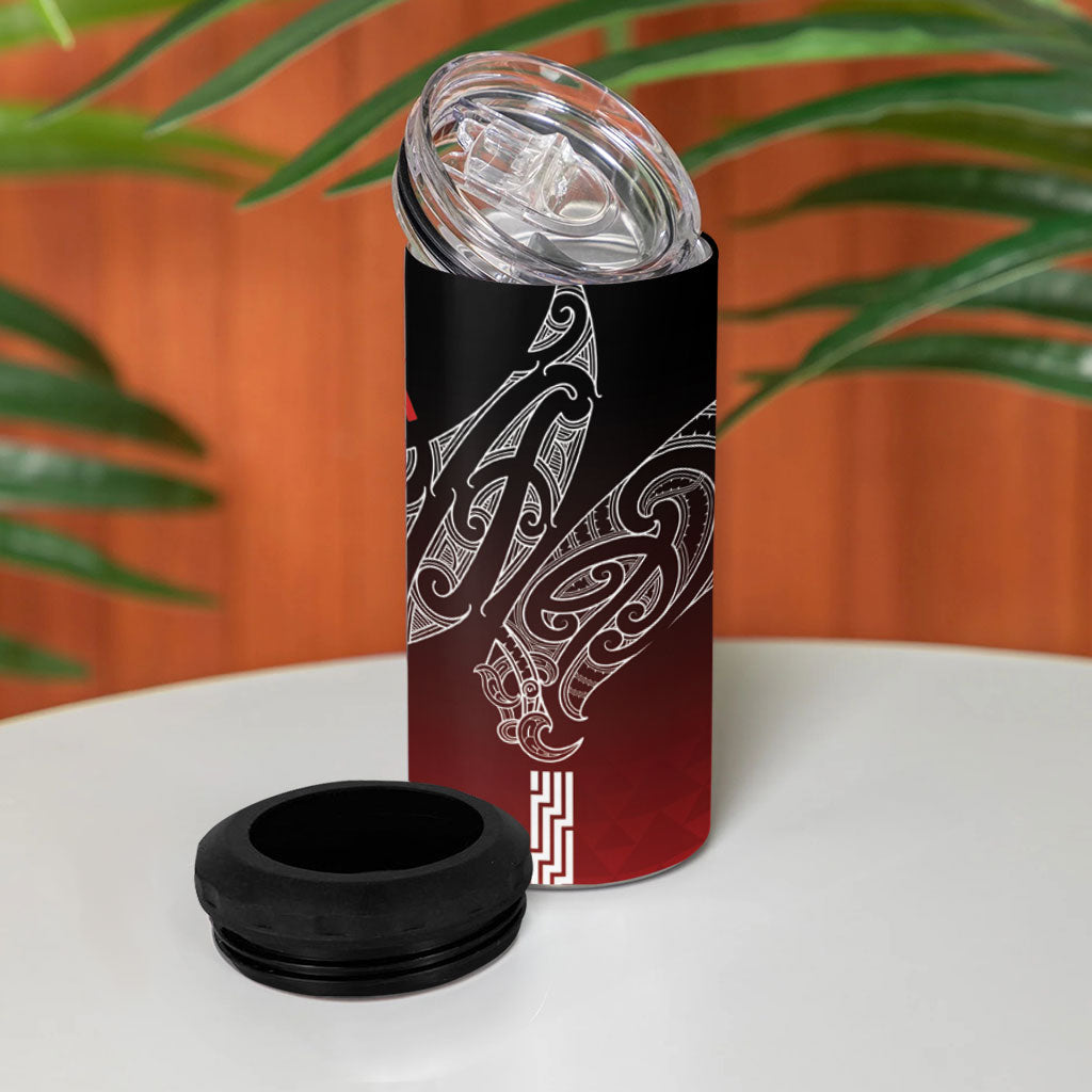 Aotearoa Maori Iwi Heritage 4 in 1 Can Cooler Tumbler Ngapuhi Kokowai