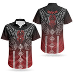 Aotearoa Maori Iwi Heritage Couples Matching Puletasi and Hawaiian Shirt Ngapuhi Kokowai