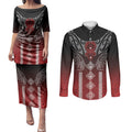 Aotearoa Maori Iwi Heritage Couples Matching Puletasi and Long Sleeve Button Shirt Ngapuhi Kokowai