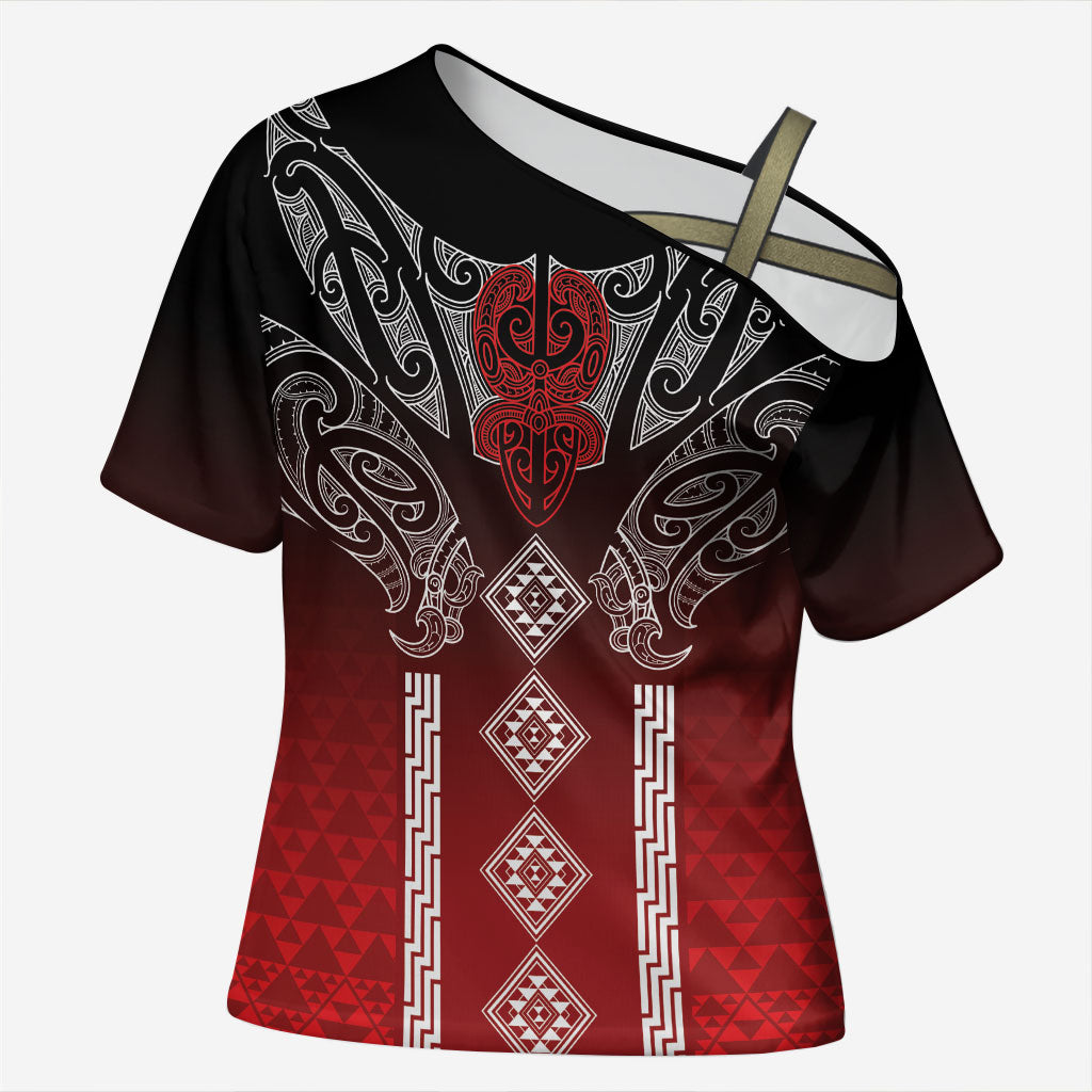 Aotearoa Maori Iwi Heritage Cross Shoulder Shirt Ngapuhi Kokowai