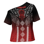 Aotearoa Maori Iwi Heritage Cross Shoulder Shirt Ngapuhi Kokowai