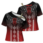 Aotearoa Maori Iwi Heritage Cross Shoulder Shirt Ngapuhi Kokowai