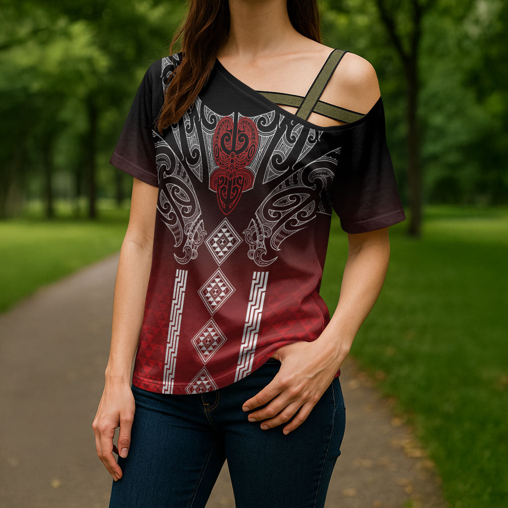Aotearoa Maori Iwi Heritage Cross Shoulder Shirt Ngapuhi Kokowai